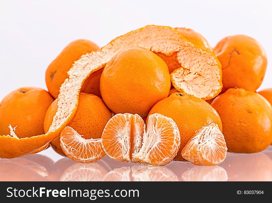 Oranges on Clear Table