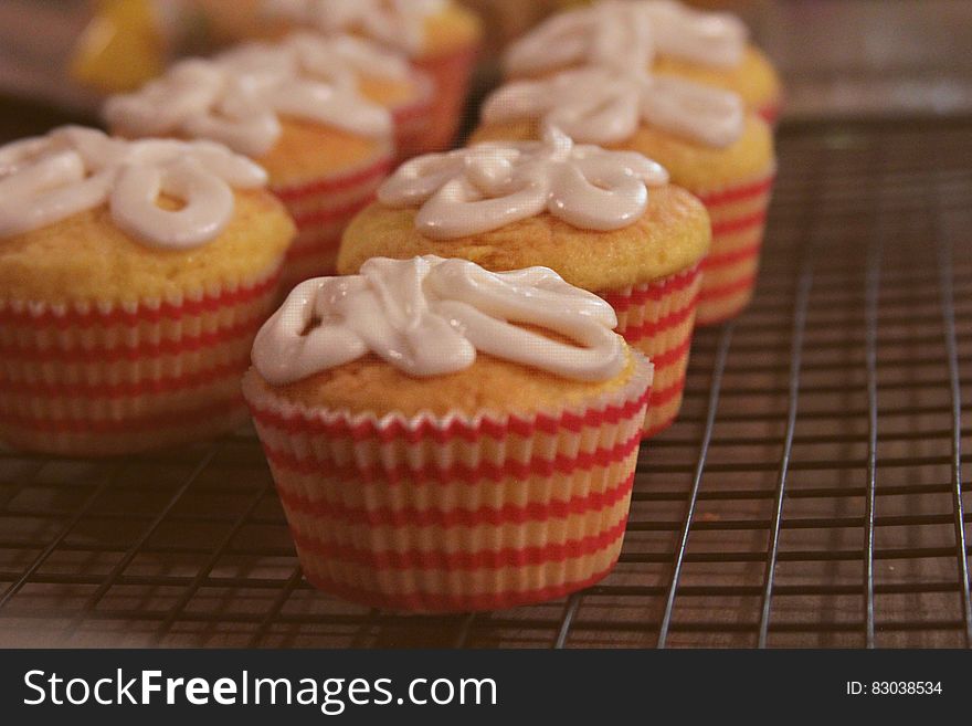 Cupcake On Black Metal Screen