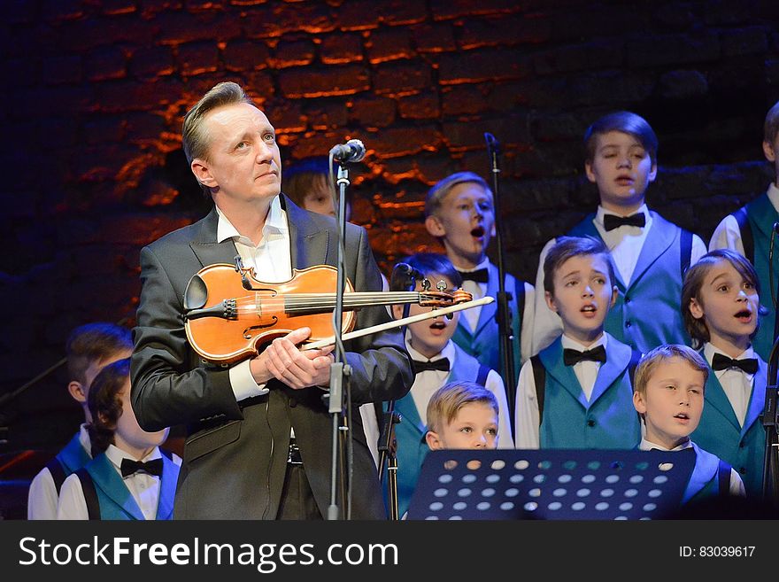 Group of young boys singing in a choir