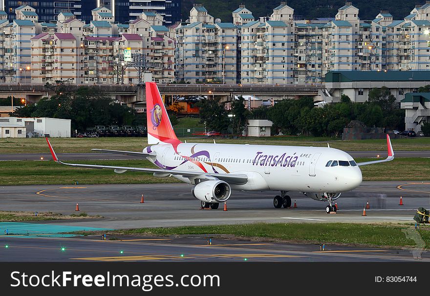 Trans Asia jet on runway