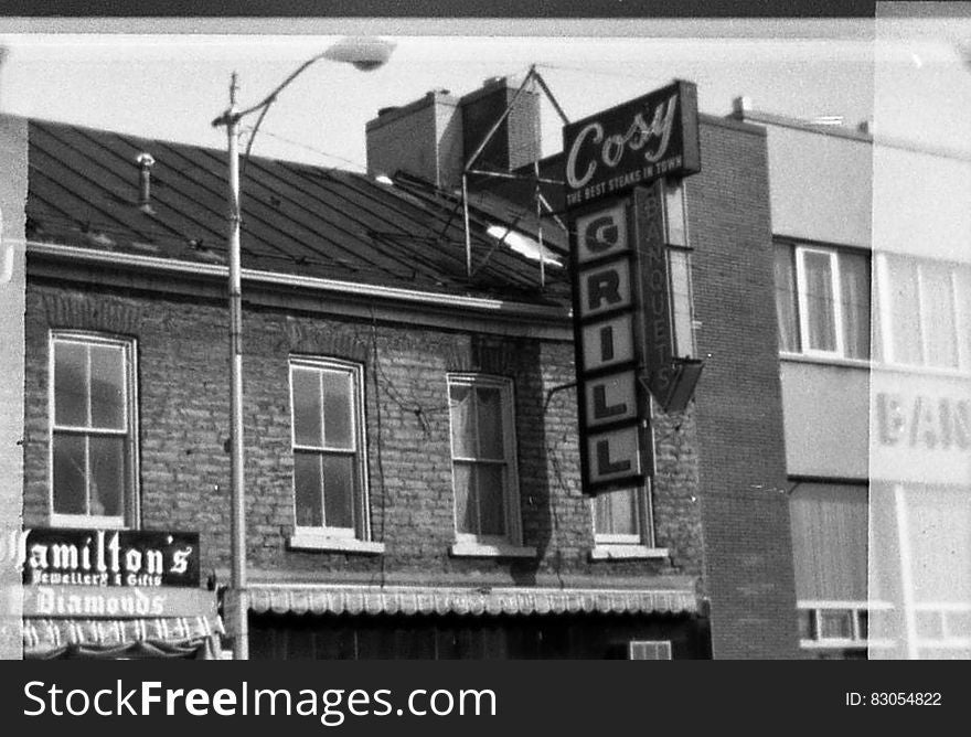 Storefronts in downtown Belleville circa 1970.