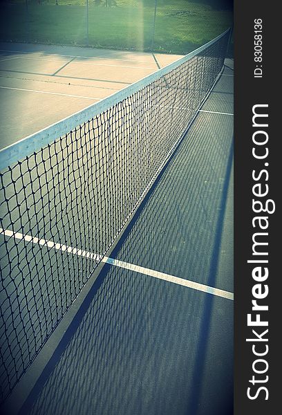 White Tennis Net On A Ground