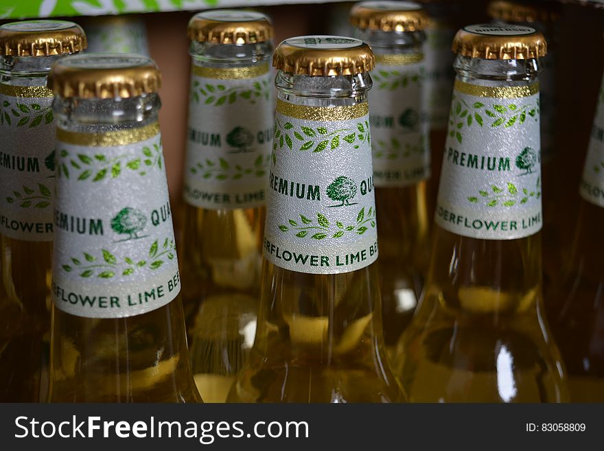 Flower Lime Beer Bottle