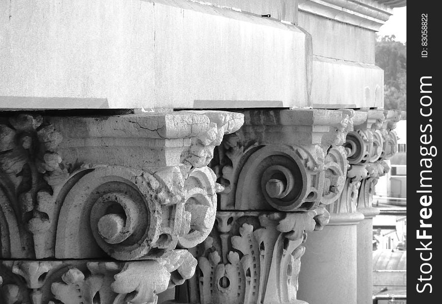 White Roman Style Pedestals or Pillars