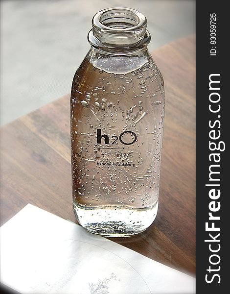 Clear Glass H2o Bottle