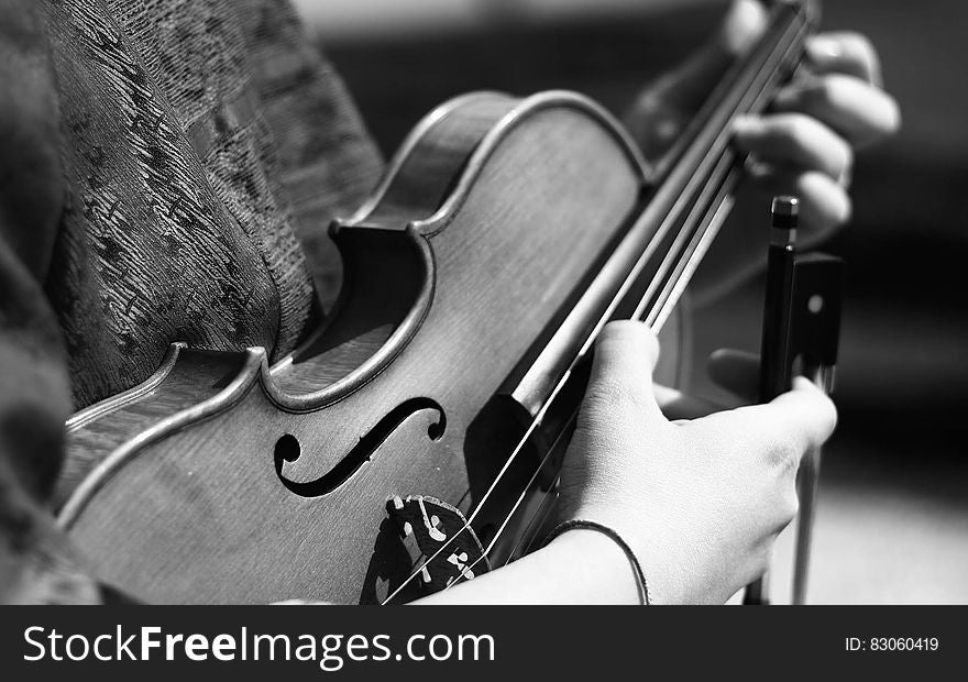 Grayscale Photography of Person Playing Violin
