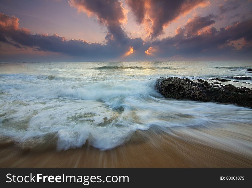 Sea Beside Seashore Photo