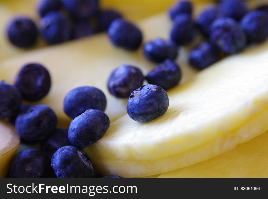 Blueberries on Cheese Slices