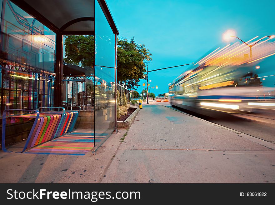 A long exposure of traffic at night. A long exposure of traffic at night.