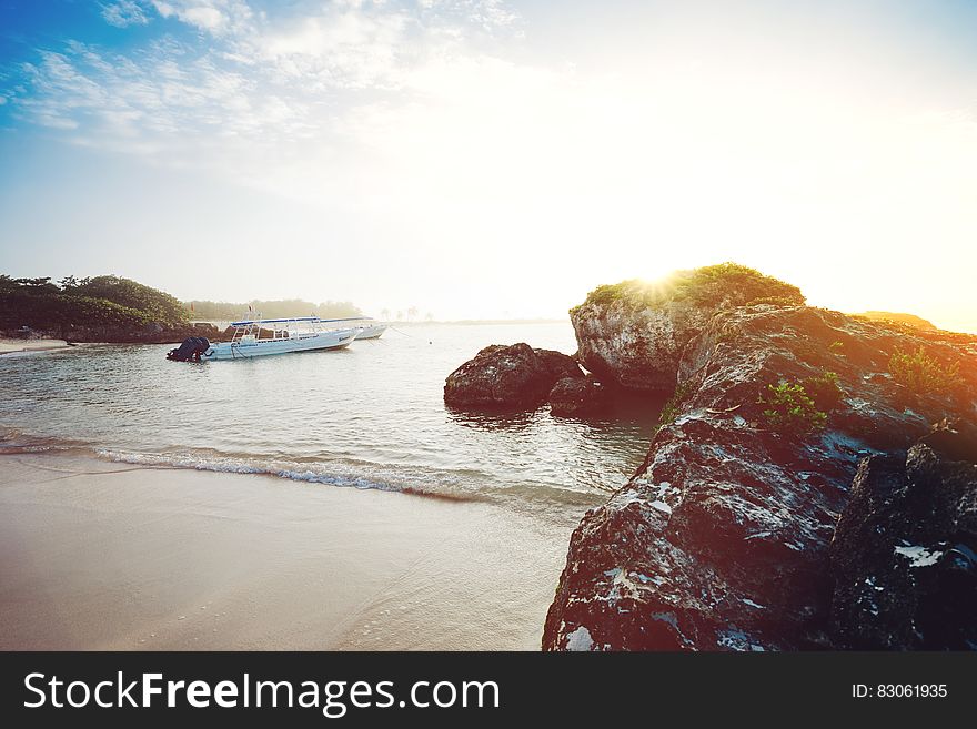 Boat In Rocky Bay, Mexico