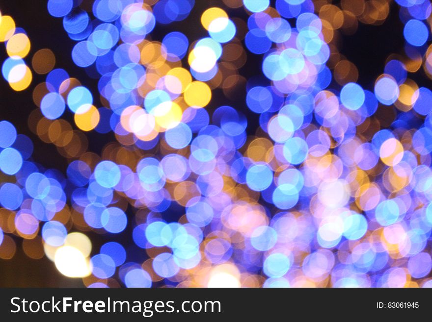 Blue And Yellow Bokeh Lights