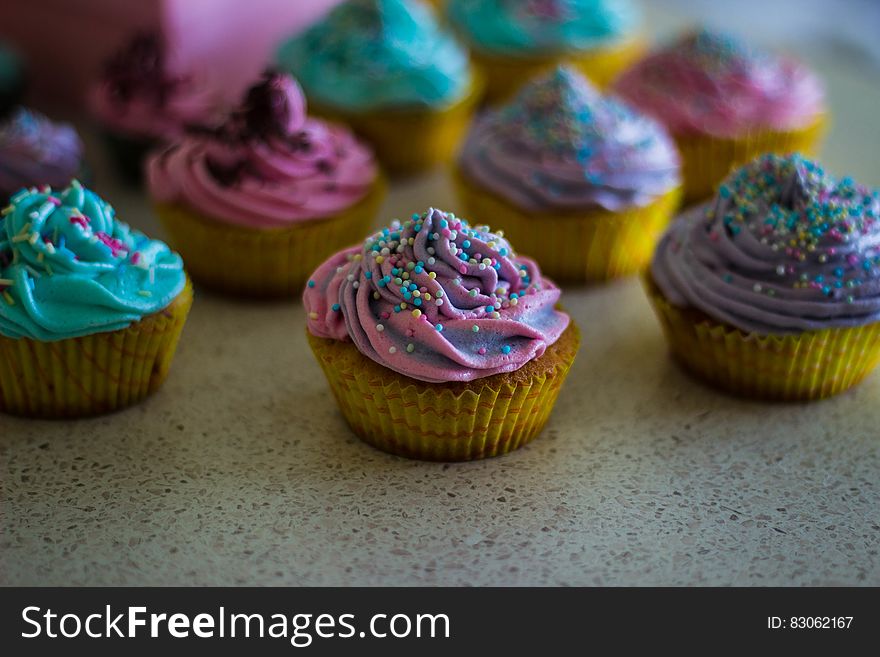 Cupcakes With Colorful Sprinkles