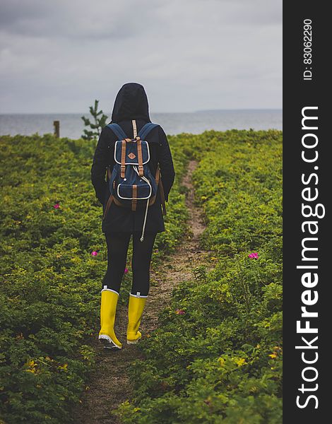 Backpacker On Path