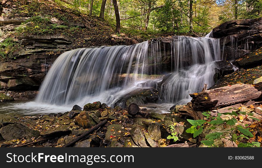 Water Falls in Time Lapse Photography