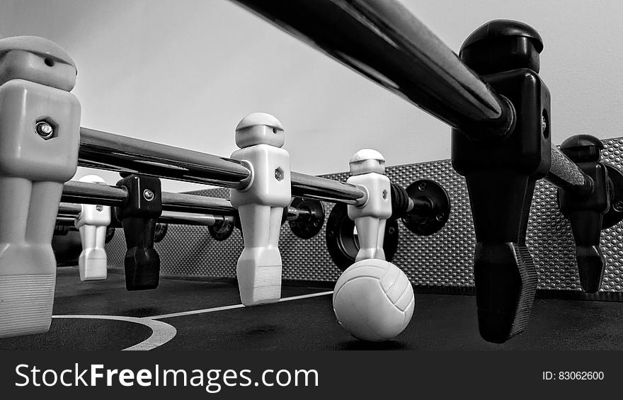 White and Black Foosball Table