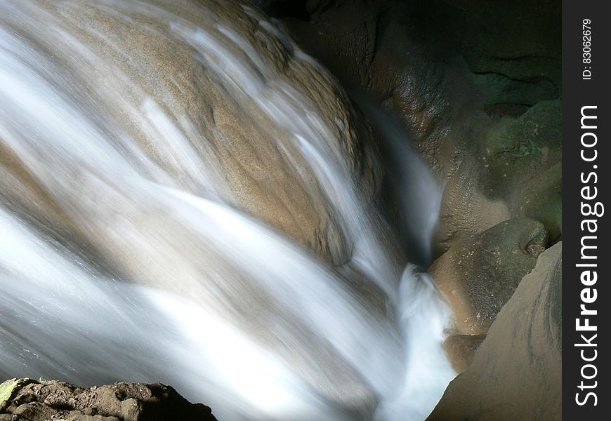 Falls With Brown Rocks