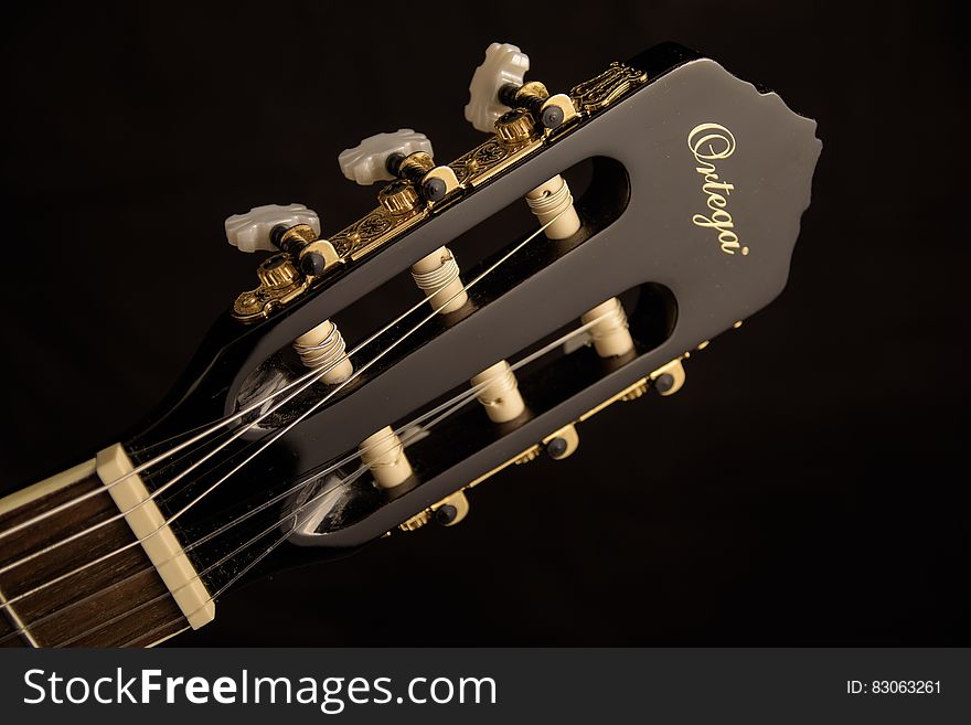 Black Ortega Guitar Headstock