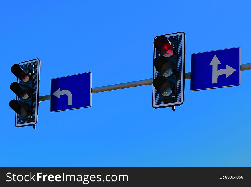 Traffic Lights with Red Light on