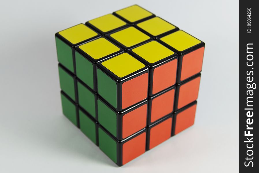 A Rubik's cube on a white background. A Rubik's cube on a white background.