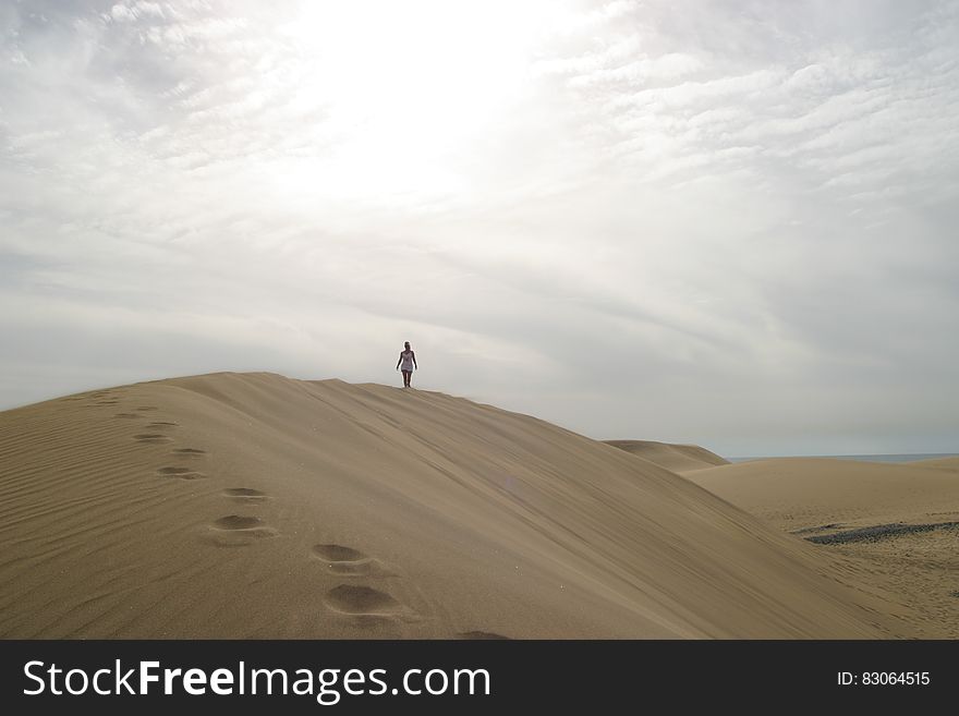 Traveler On Sand Dune