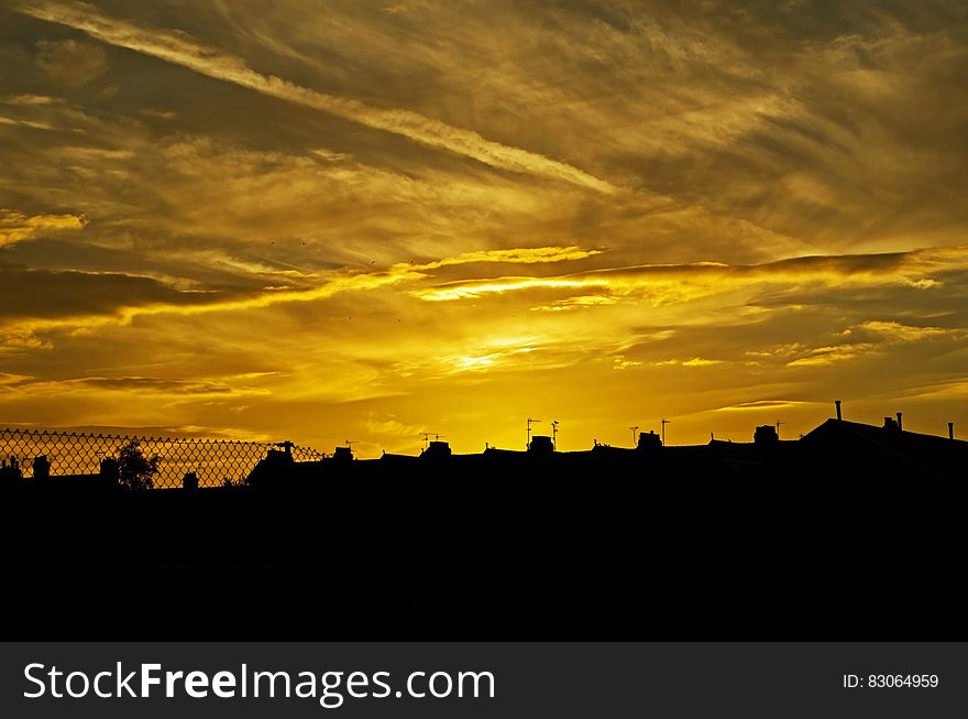 Buildings Silhouette during Sunset