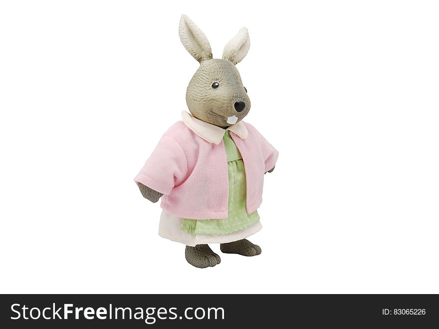 Rabbit Plush Toy With Pink Dress