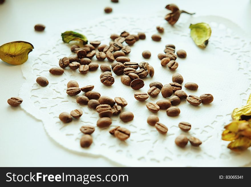 Brown Coffee Bean on White Surface