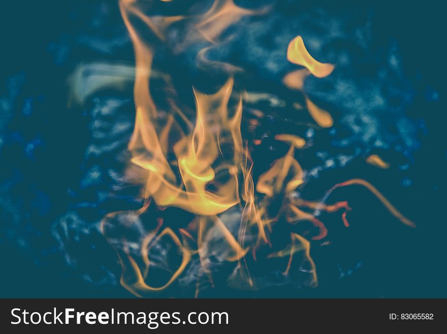 Yellow Flame on Clear Water