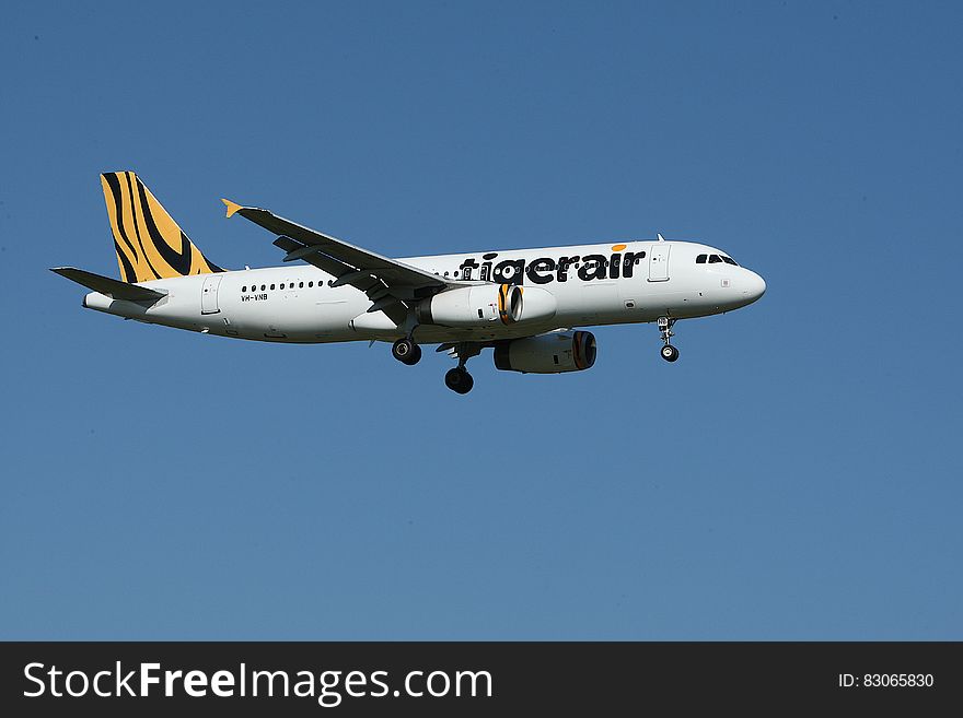 White And Yellow Tigerair Airplane