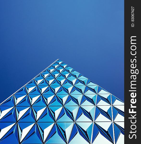Abstract modern blue building
