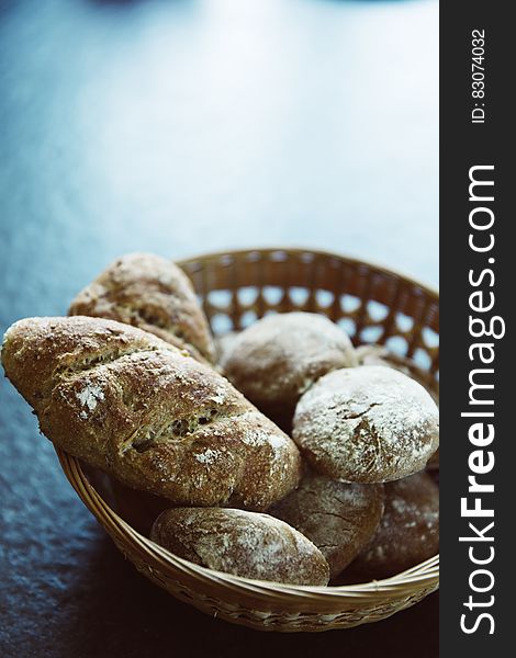 Brown Bread On Brown Woven Basket