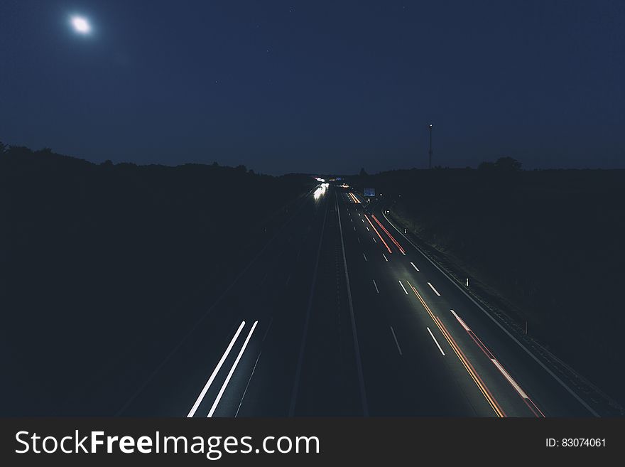 Cars on Road in Long Exposure Photo