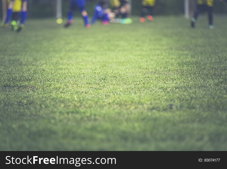 People Playing Soccer on Soccer Field during Daytime