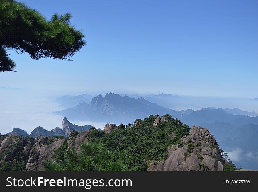 Mountain Under Clear Blue Sky