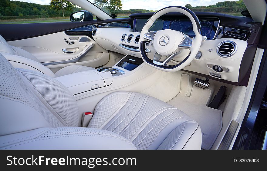 White Mercedes Benz Interior Design