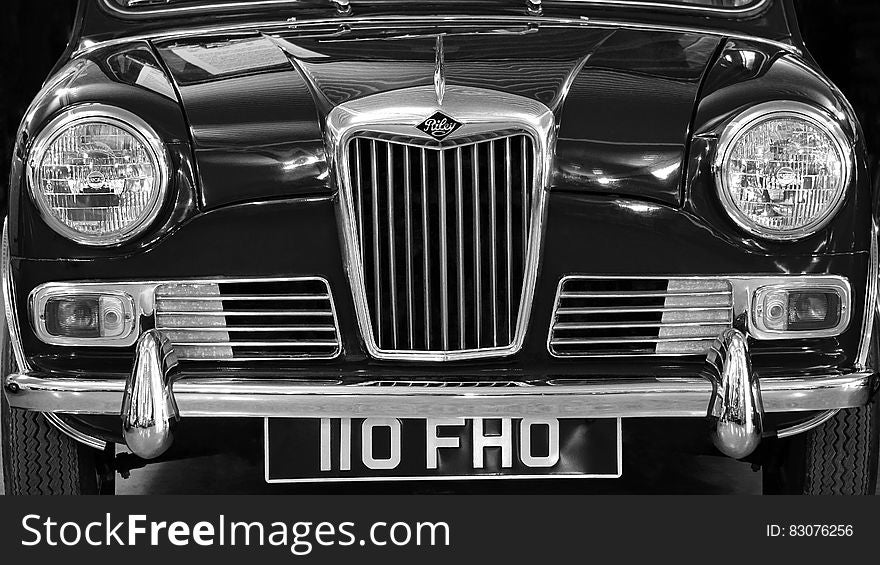 Car In Front View Showing Grille