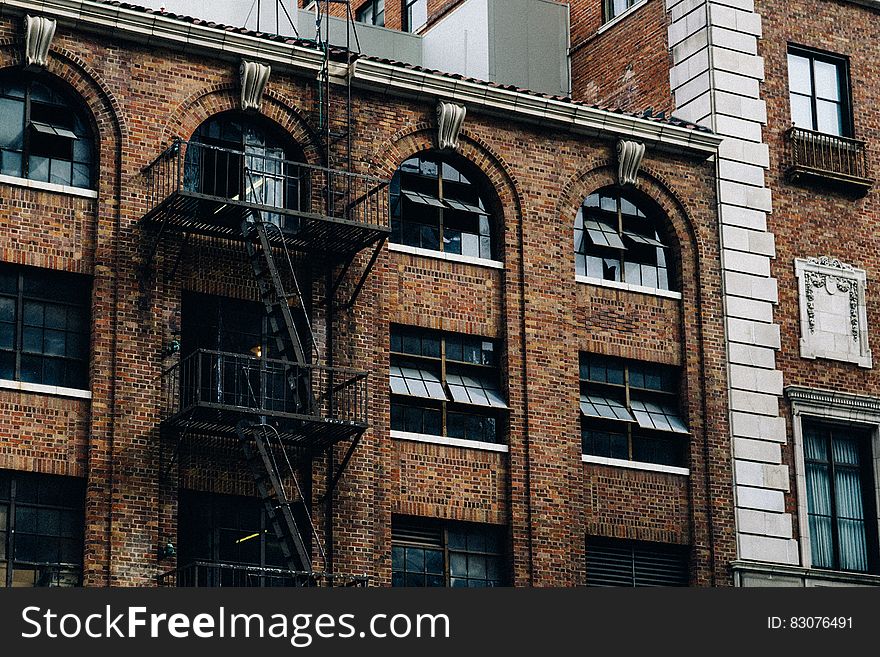 An old brick house facade.