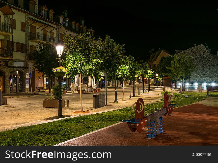 Empty Seesaw during Nighttime