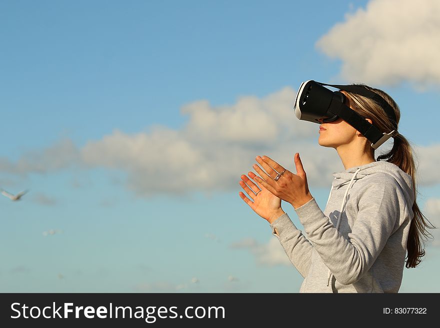 Woman With Virtual Reality Goggles