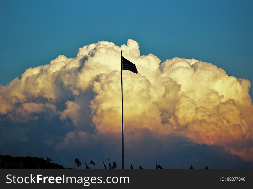 Photography of Flag Pole With Drawn Flag