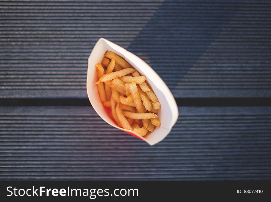Potato Fries in High Angle Photography