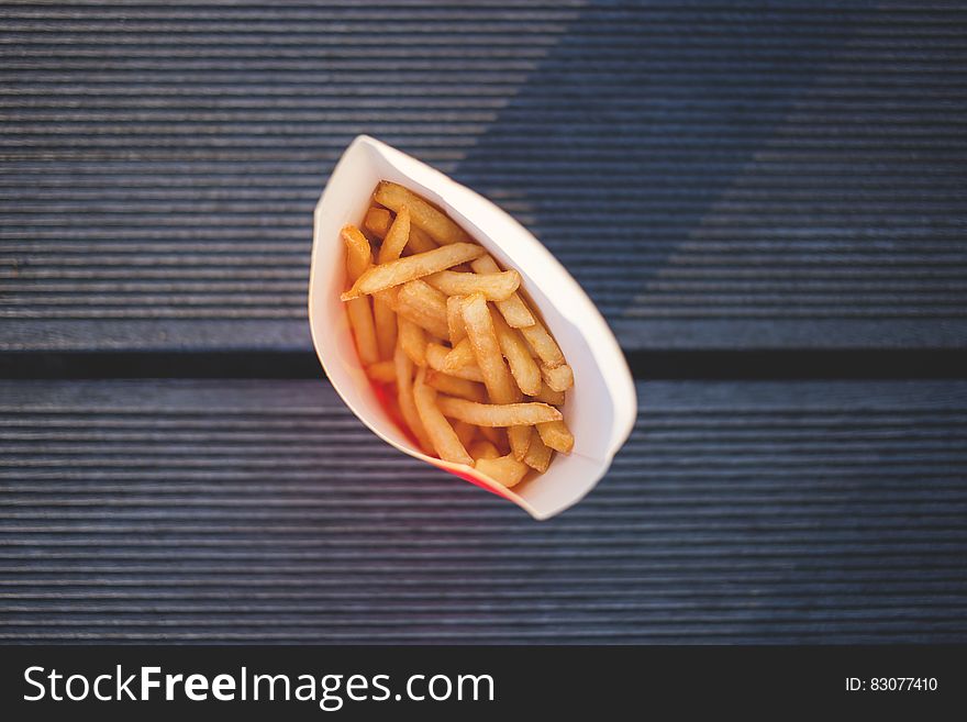 Potato Fries In High Angle Photography