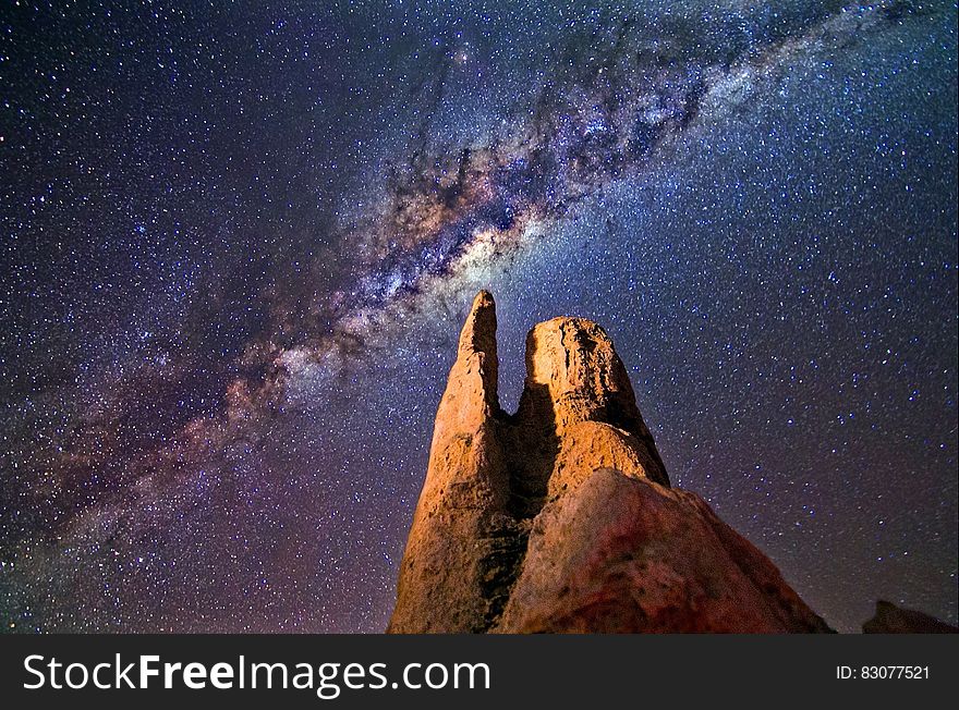 Rock Formation during Night Time