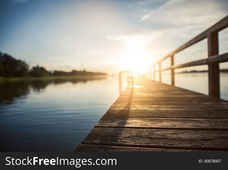 Low Angle Photography of Brown Wooden Dock at Golden House