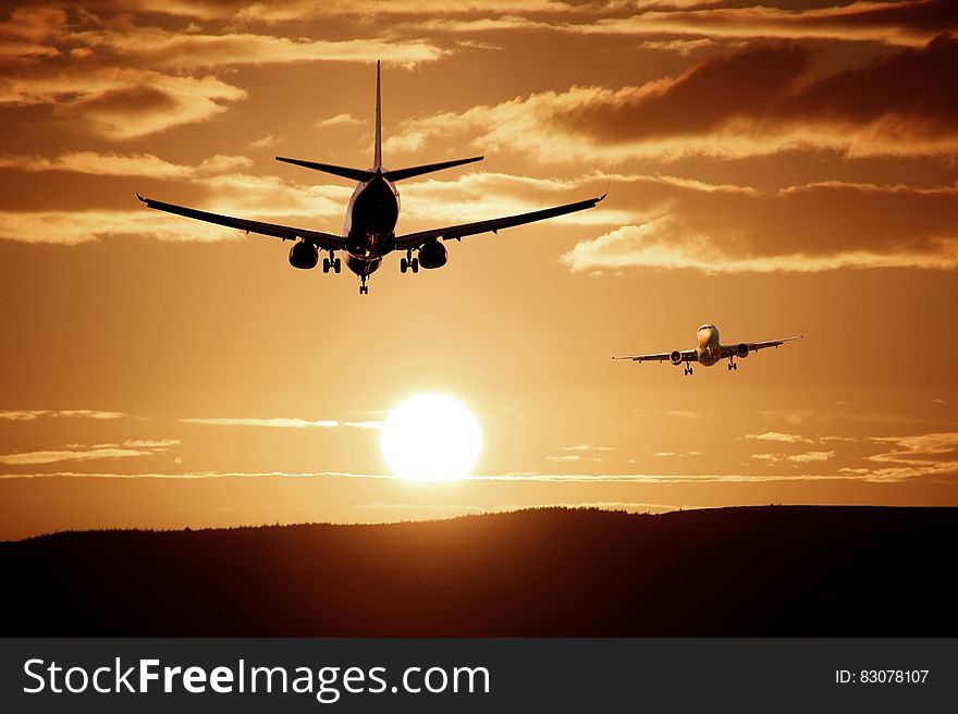 Silhouette of Airplanes