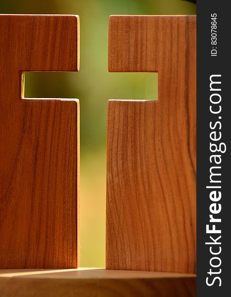 2 Brown Wooden Boards Forming Cross