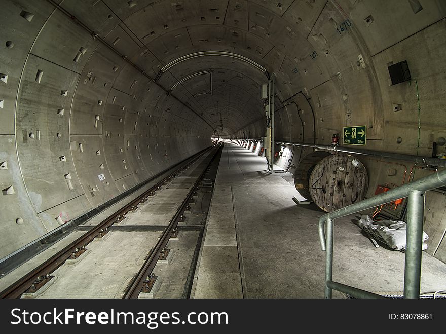 Architectural Photo of Train Tunnel Interior