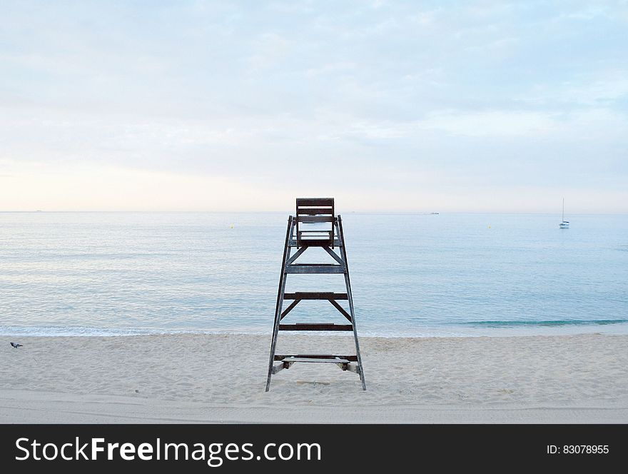 Grey Metal Step Ladder Near Beach during Daytime