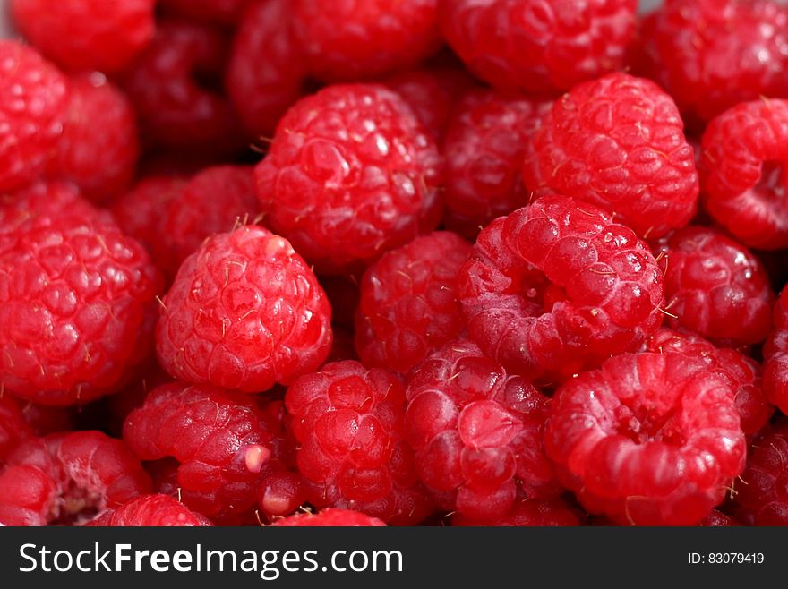 Red raspberries background