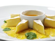 Soft Cheese With Honey Sauce Stock Photos Soft Cheese With Honey Sauce Stock Photos